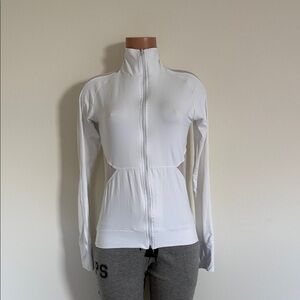 Women's White Zip-Front Athletic Jacket size medium BIA BRAZIL